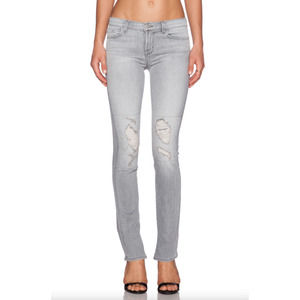 J Brand Rail Sweet Gray Distressed Slit Denim Jean